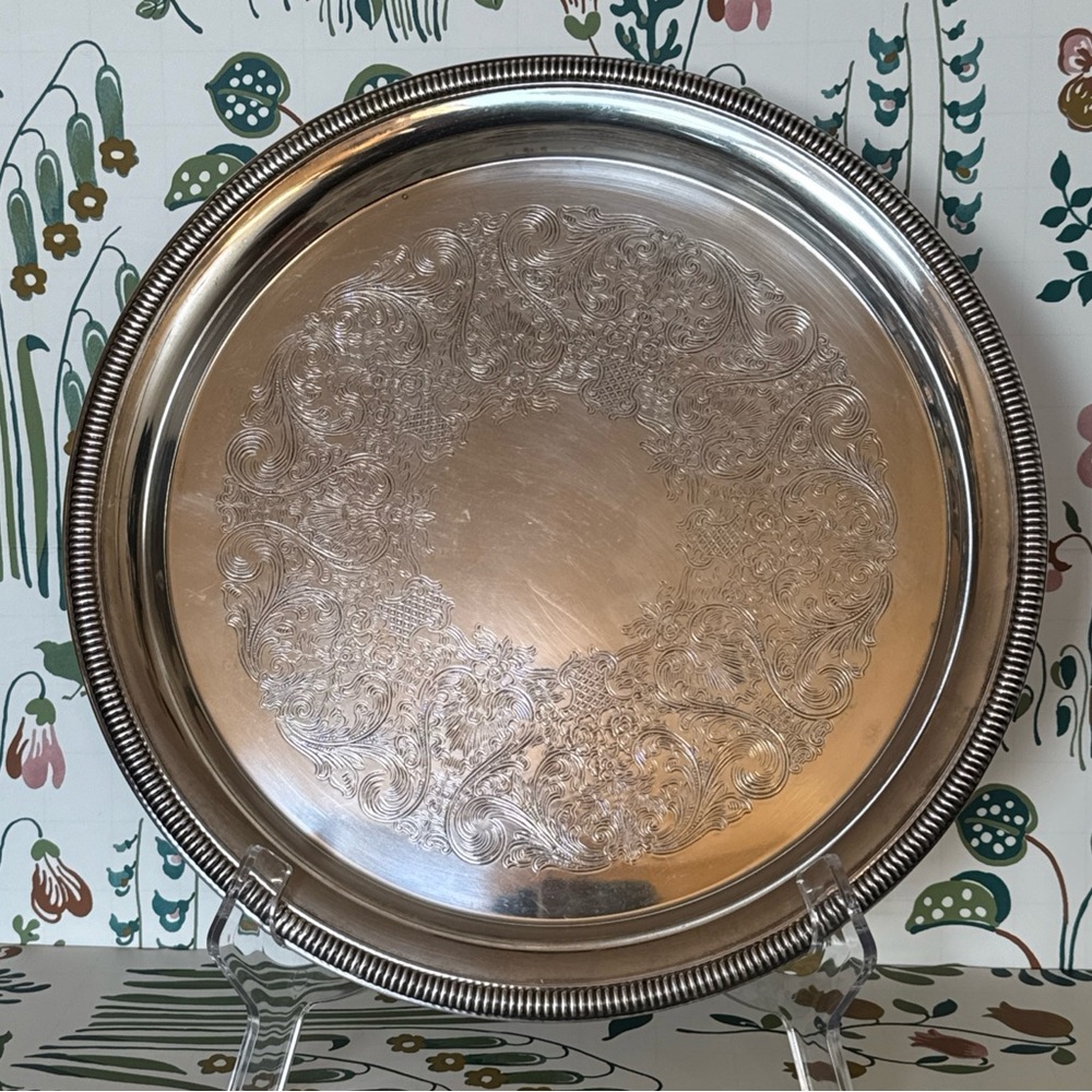 Vintage International Silver Company Round Tray